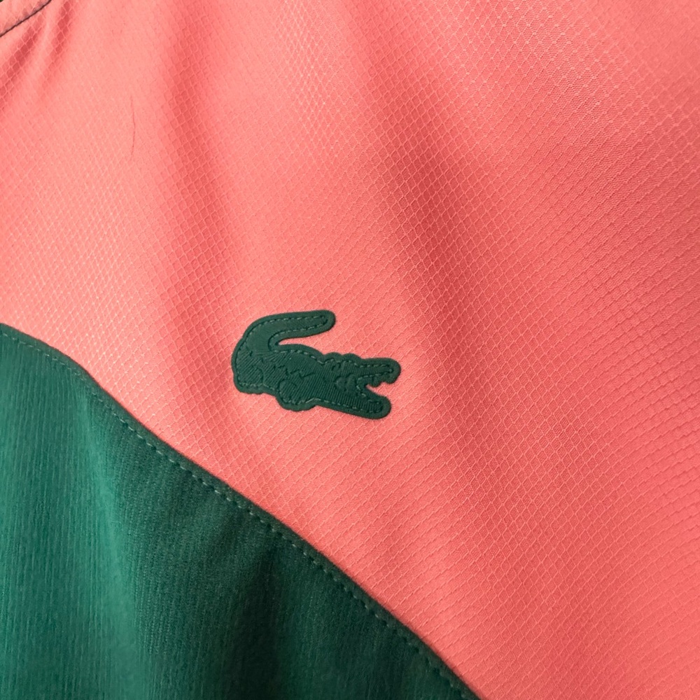 Lacoste Pink and Green Colorblock Zip Teddy Jacket - Picture 3 of 8
